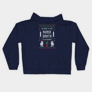 Be Nice To Nurse Ugly Christmas Sweater Kids Hoodie